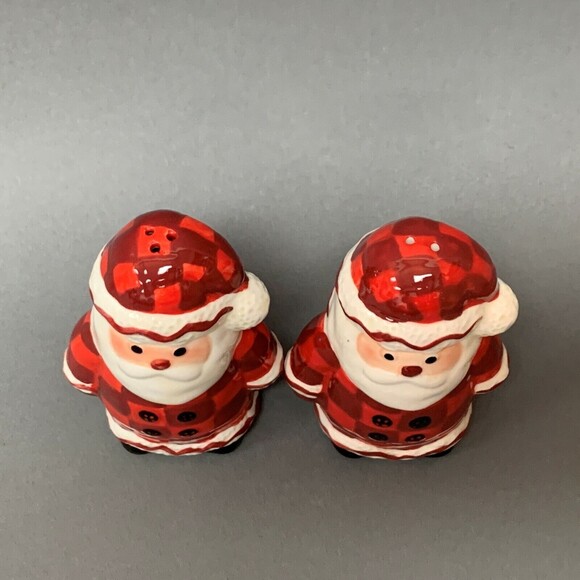 Pfaltzgraff Shakers Salt and Pepper Santa Claus Red White Set of 2 - Picture 3 of 8